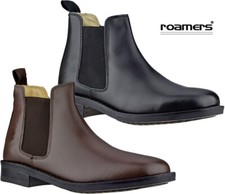 Mens Leather Chelsea Ankle High Smart Formal Casual Dealer Slip On Boots Shoes