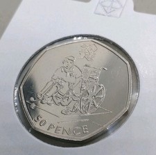  2011 50p Boccia Olympic Coin in flip – BUNC– Rare Fifty Pence London Games 