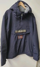 Napapijri Rainforest Mens Jacket XXL Blue Anorak Winter Fleece Lined Pull On