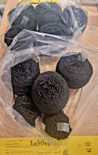 Textured soft sheen slight brushed fashion yarn wool cakes - black. 800gms New