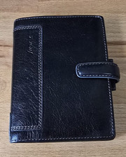 FILOFAX HOLBORN POCKET SIZE 6-RING ORGANISER DELUXE LEATHER BLACK- VGC!