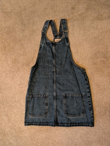 Blue denim pinafore dress - blue,