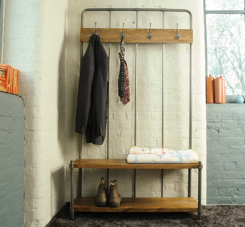 Hat and coat stand with - and, hooks