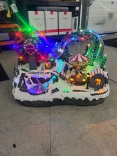 christmas roller coaster fairground scene