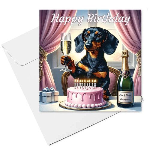 Dachshund birthday card 15cm - birthday,