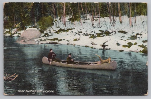 Vintage 1914 deer hunting with - deer,
