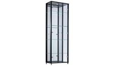 Ex Display HOME Glass Display Cabinet Single Double Corner Black White Oak K