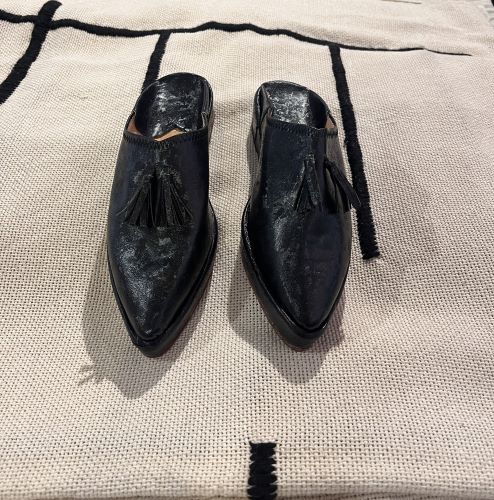 Moroccan black slipper women's