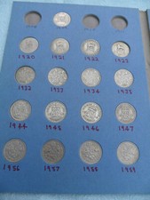 GB SIXPENCE COIN COLLECTION 1918-1967 in a Whitman Folder -49 coins-1919 missing