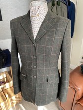 Pikeur 40 Epsom Browny GreenTweed-dusky Pink Check Competition Jacket Vgc Sz12