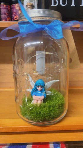 Handmade fairy jar with tag - fairy,