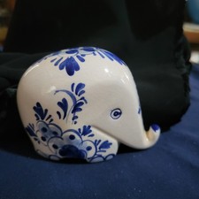 Small Blue Delft Elephant Bank