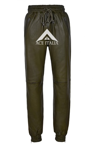 Mens leather trouser olive - mens,
