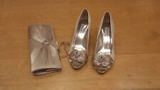 Dune Taupe gold embellished court shoes uk size 8  EU 41 including matching bag