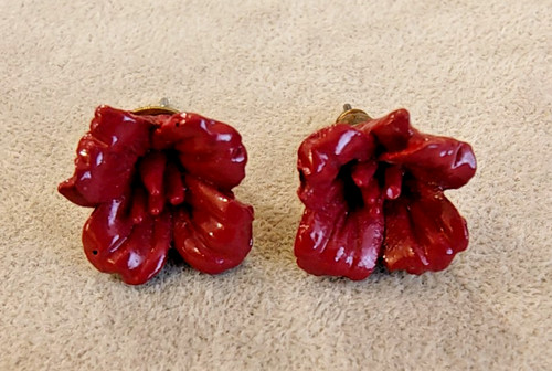 Pair dark red - dark, small