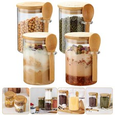 Glass Jars Spoons Bamboo Lids