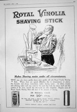 Old Print 1916 Royal Vinolia Shaving Stick Richard Burbidge Foot'S Chair 20th