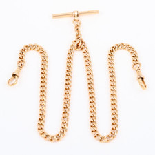 Antique 9Ct Gold 42g Double Albert Watch Chain 18'' c 1902