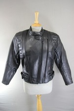 CLASSIC BIKER'S GEARBOX BLACK COWHIDE LEATHER BIKER JACKET: SIZE 10/32-34 INCH