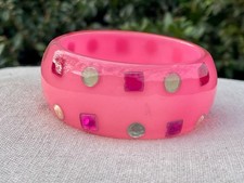 pink insert glitter bangle