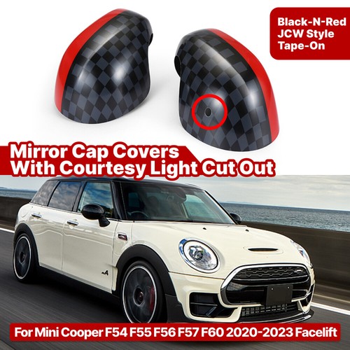 Black red tape mirror cap - tape-on,