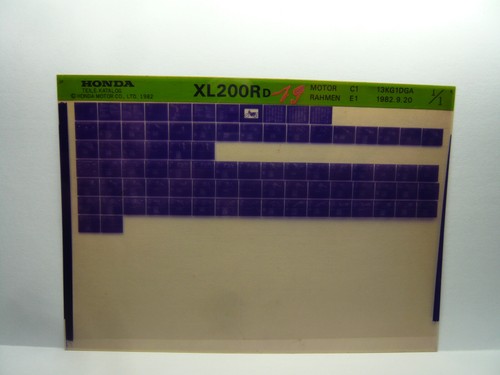 Honda 200 parts catalogue - honda, r