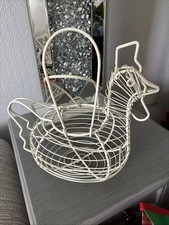 METAL EGG BASKET, HEN DESIGN