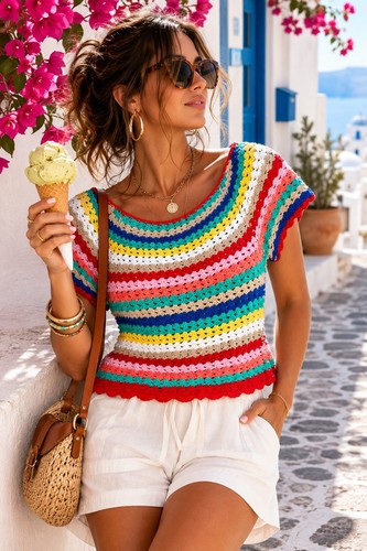 Wildfox crochet rainbow stripe - crochet,