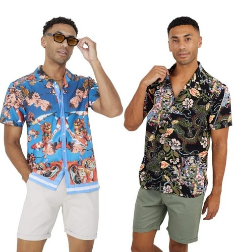Mens floral shirt short - mens, sleeve