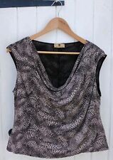 MARIA GRACHVOGEL WOMENS COWL NECKLINE ABSTRACT DESIGN TOP - MADE IN UK - UK 14