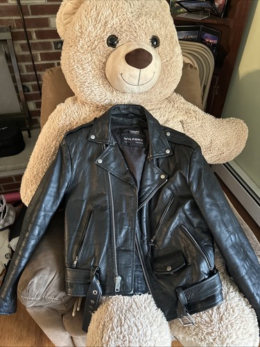 Vtg wilsons black leather - black,