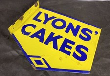 Original Lyon’s Cakes Double Sided Enamel Advertising Sign