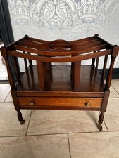  Mahogany Canterbury Magazine Rack Excellent Condition