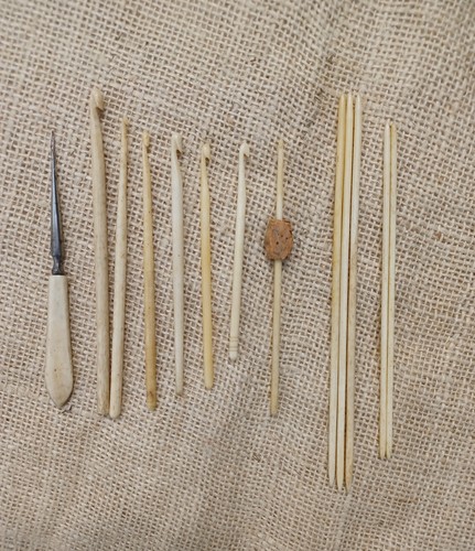 Antique bone double - double, pointed