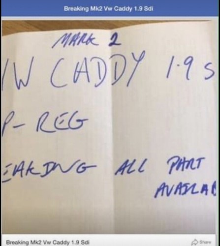 Caddy mk2 breaking - , this