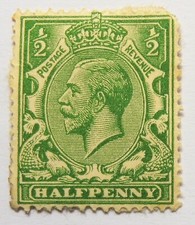 Stamp George V halfpenny green very good condition