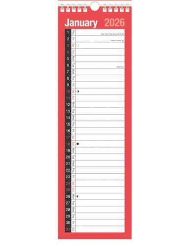 2026 slim month view - to, spiral