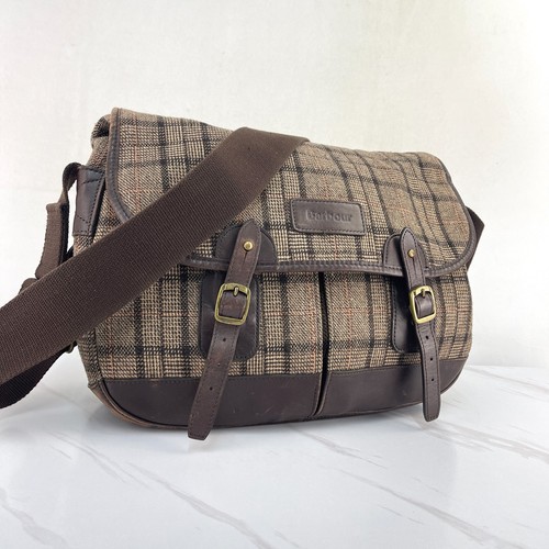 Barbour tweed satchel - tweed, brown
