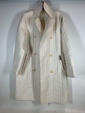 Weekend Max Mara Quilted Double-Breasted Coat Ivory Size 8