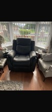 Grey leather rocker chair - leather,