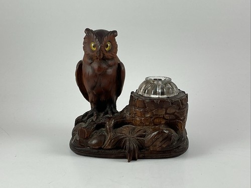 Black forest owl - black, inkwell
