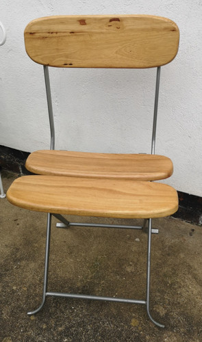 Folding wooden chair with - folding,