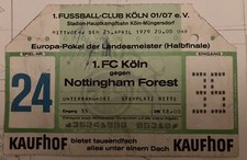 COLOGNE V NOTTINGHAM FOREST EUROPEAN CUP SEMI FINAL TICKET 1979