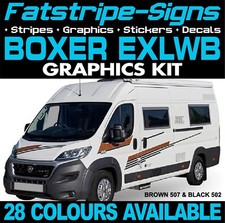 to fit PEUGEOT BOXER L4 EXLWB GRAPHICS STICKERS STRIPES DAY VAN CAMPER MOTORHOME