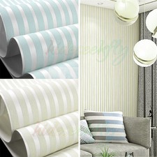 Beige Stripe Thick Textured Wallpaper Bedroom Embossed Non-woven Wall Paper Roll