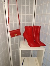 "Just Fab" Red stiletto ankle