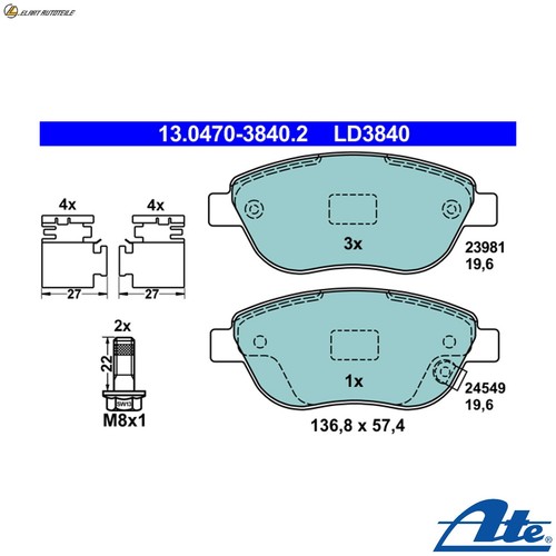 Brake pad set disc - pad,
