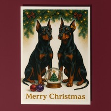 Doberman Dogs Duo - Snow Globe