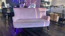 Pink velvet loveseat sofa - pink,