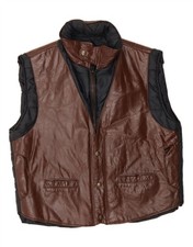 VINTAGE Mens Leather Gilet UK